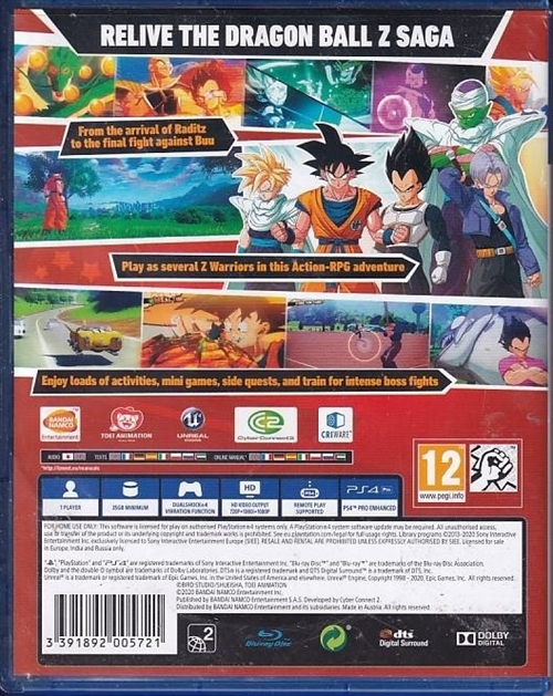Dragon Ball Z Kakarot - PS4 (B Grade) (Genbrug)